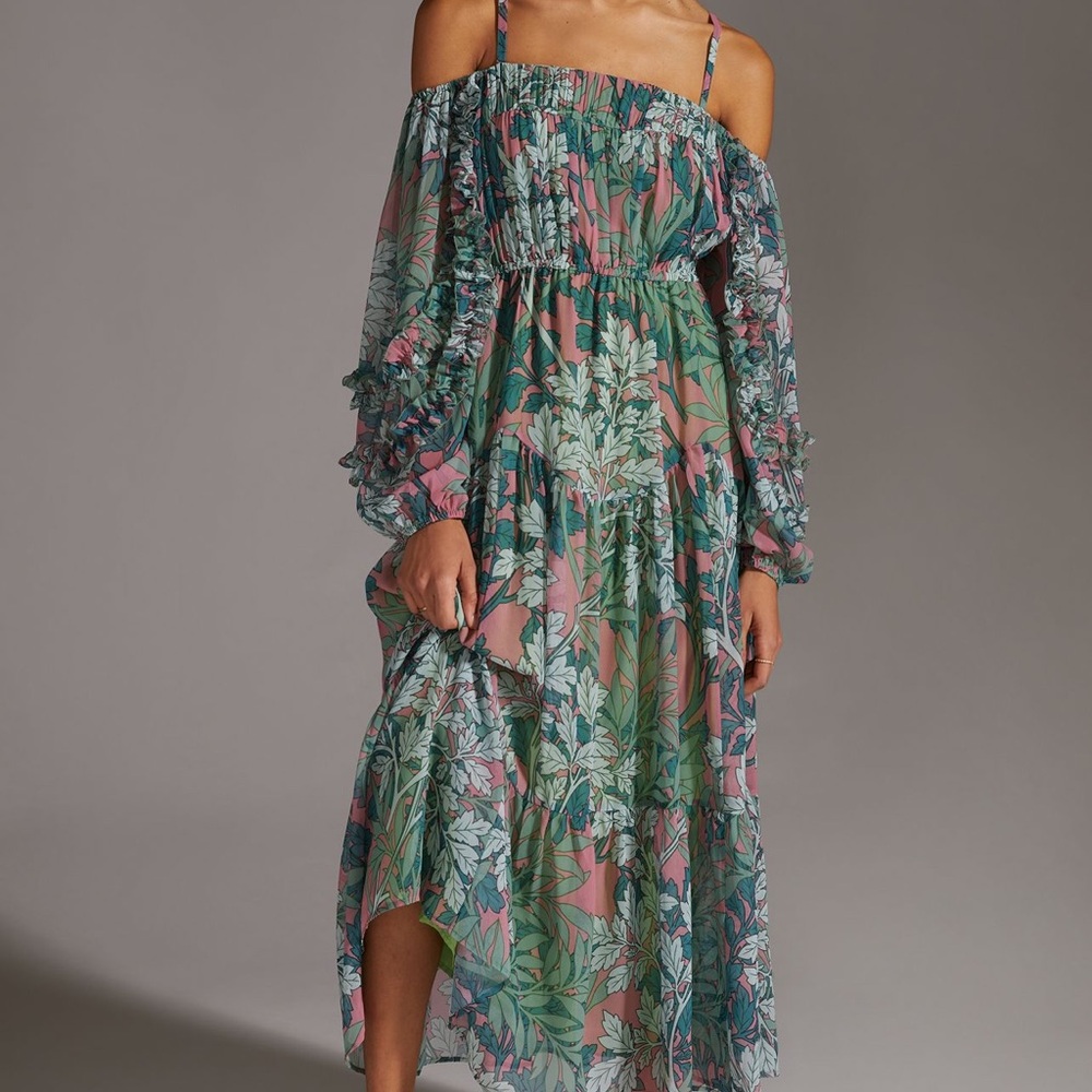 Let Me Be Floral!  Off-Shoulder Maxi Dress